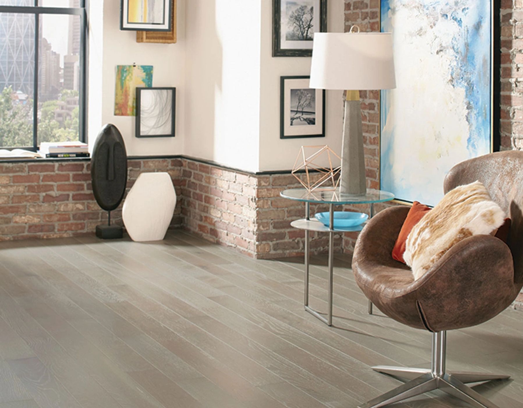 Engineered white oak flooring